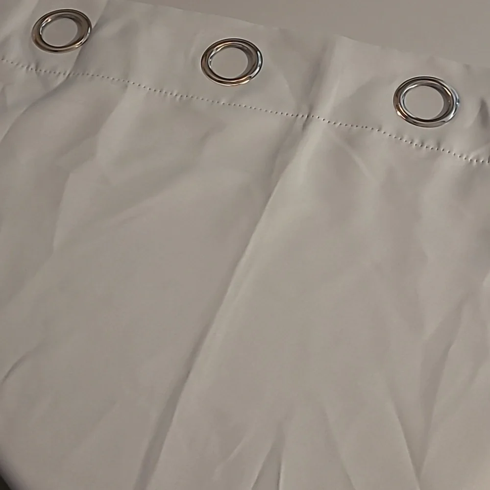 New! Classic White blackout darkening curtain panel 42 x 84 silver grommets